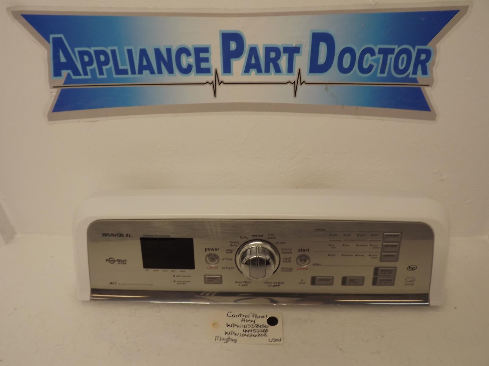 Maytag Washer WPW10338456 4445226 WPW10426808 Control Panel Assy Used Maytag Washer WPW10338456 4445226 WPW10426808 Control Panel Assy Used
